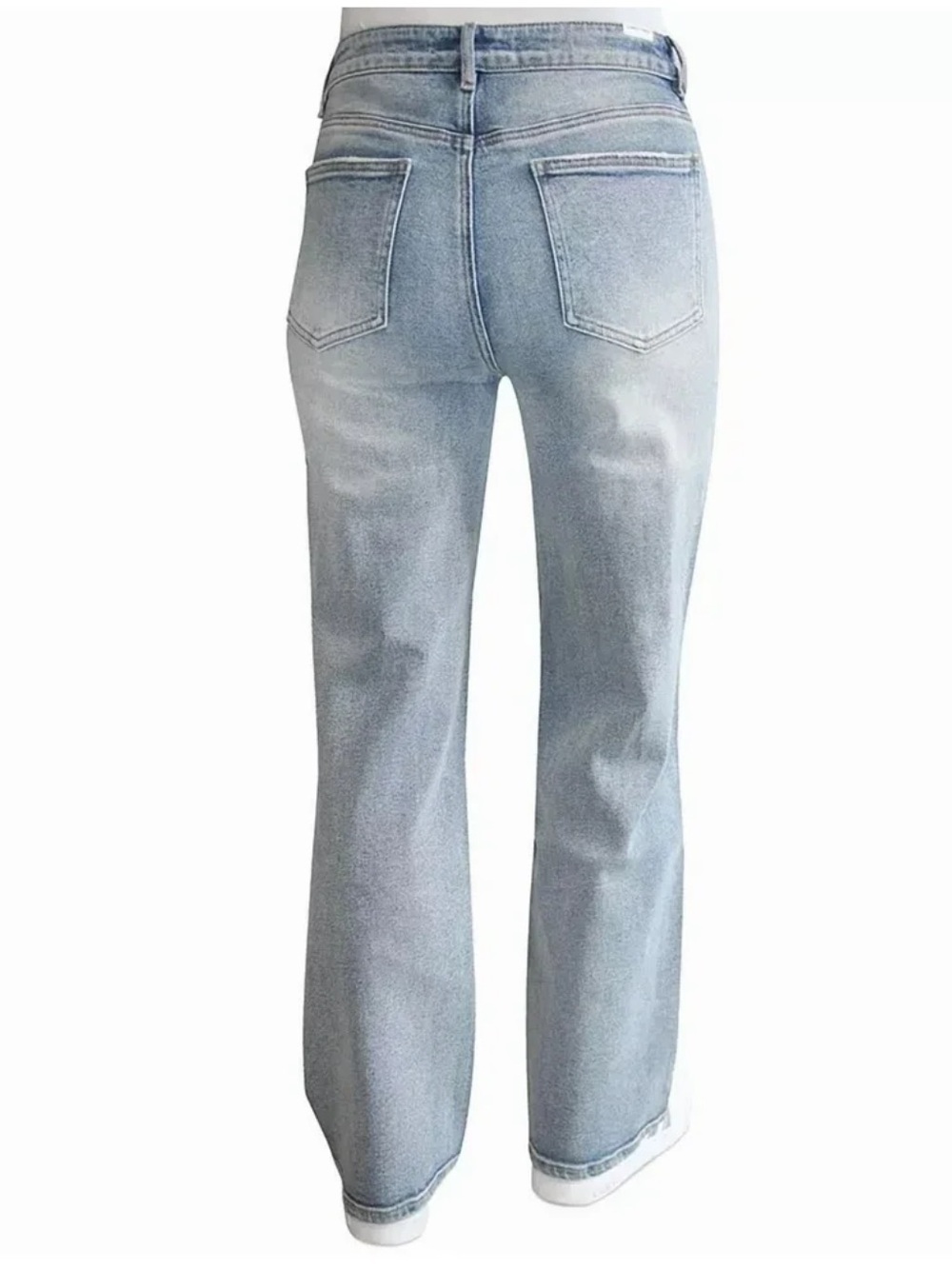 NWT Madden Girl ’90s Fit Wide Leg Distressed Jeans Light Wash Size 11
